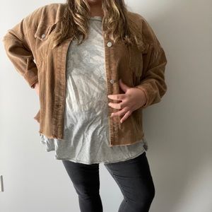 Plus Size Mocha Corduroy Shacket